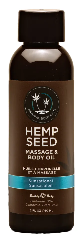 Couples Earthly Body Hemp Seed Massage and Body Oil Sunsational 2 Fl Oz 60ml Couples Earthly Body Hemp Seed Massage and Body Oil Sunsational 2 Fl Oz 60ml