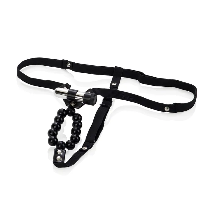 Male Sex Toys Vibrating Lovers Thong With Stroker Beads CalExotics