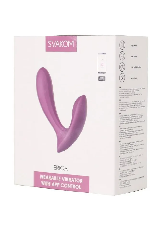 Female Sex Toys | Svakom Erica Rechargeable Silicone App Compatible Dual Vibrator with Clitoral Stimulator and Remote - Svakom Female Sex Toys | Svakom Erica Rechargeable Silicone App Compatible Dual Vibrator with Clitoral Stimulator and Remote - Svakom