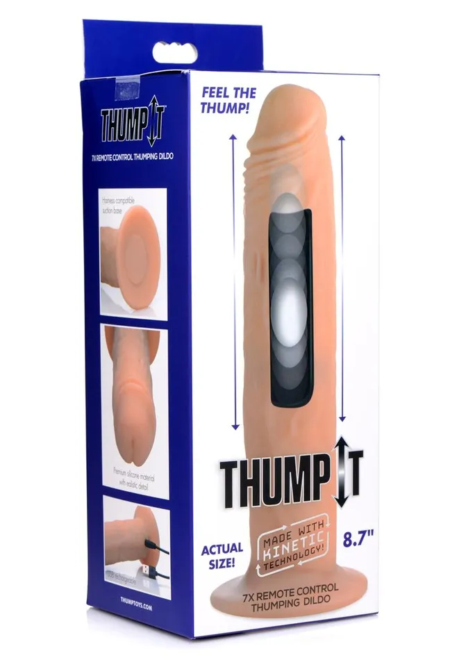 Thumpit Female Sex Toys | Thump It Rechargeable Silicone Thumping (Large) 8.7in Dildo with Remote Control Thumpit Female Sex Toys | Thump It Rechargeable Silicone Thumping (Large) 8.7in Dildo with Remote Control