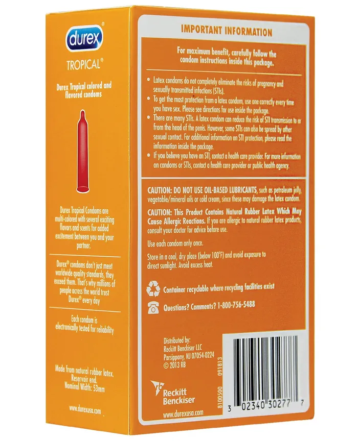 Durex Tropical Color & Scents Condoms - Box of 12 | Durex Female Sex Toys Durex Tropical Color & Scents Condoms - Box of 12 | Durex Female Sex Toys