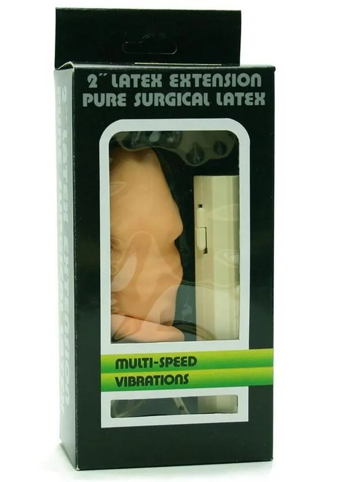 2Inch Latex Multi Speed Vibrating Penis Extension Sleeve Pleasure Sleeve Male Sex Toys