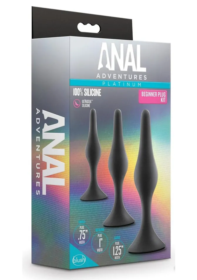 Anal Adventures Anal Adventures Platinum Silicone Beginner Plug Kit Male Sex Toys Anal Adventures Anal Adventures Platinum Silicone Beginner Plug Kit Male Sex Toys