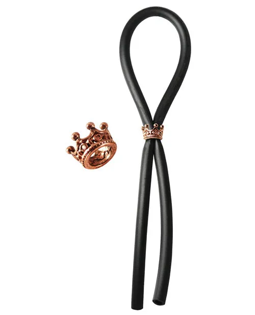 Anal Phs International Bolo Silicone Lasso Wrose Gold Crown Slider Ring Black Anal Phs International Bolo Silicone Lasso Wrose Gold Crown Slider Ring Black