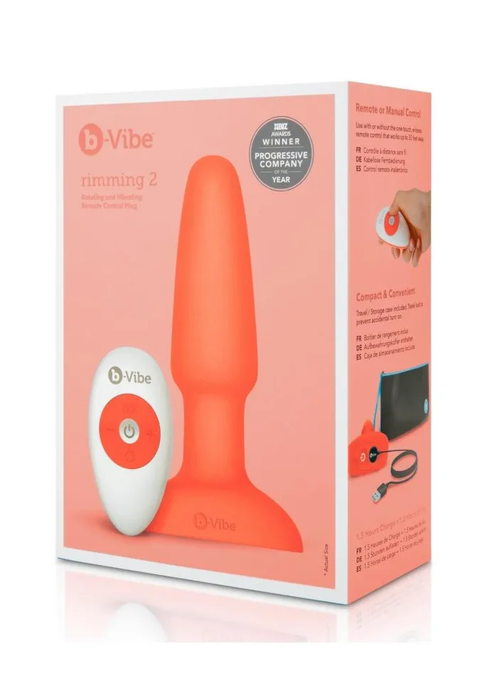 BVibe Rimming Plug 2 Rechargeable Silicone Anal Plug with Remote bVibe Male Sex Toys