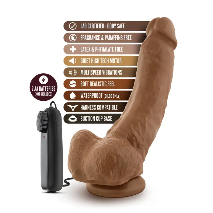 Blush Novelties Female Sex Toys Coverboy The Boxer 9 Vibrating Cock Mocha