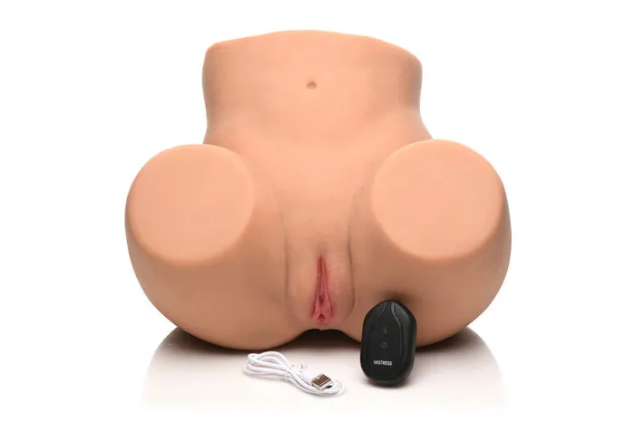 Curve Toys Male Sex Toys Mistress Vibrating Pussy and Ass Masturbator w Remote