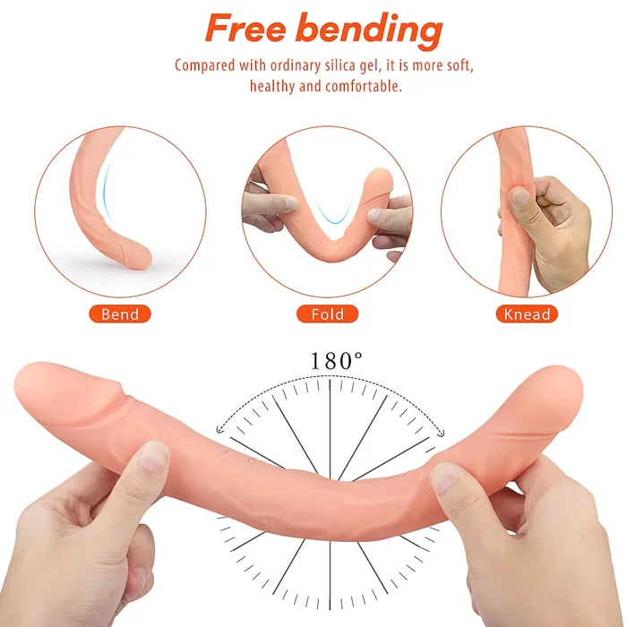 Dildos Sorlove Free Bending 1196 Inch DoubleEnded 9 Speed Vibrating G Spot Dildo