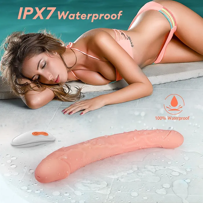 Dildos Sorlove Free Bending 1196 Inch DoubleEnded 9 Speed Vibrating G Spot Dildo