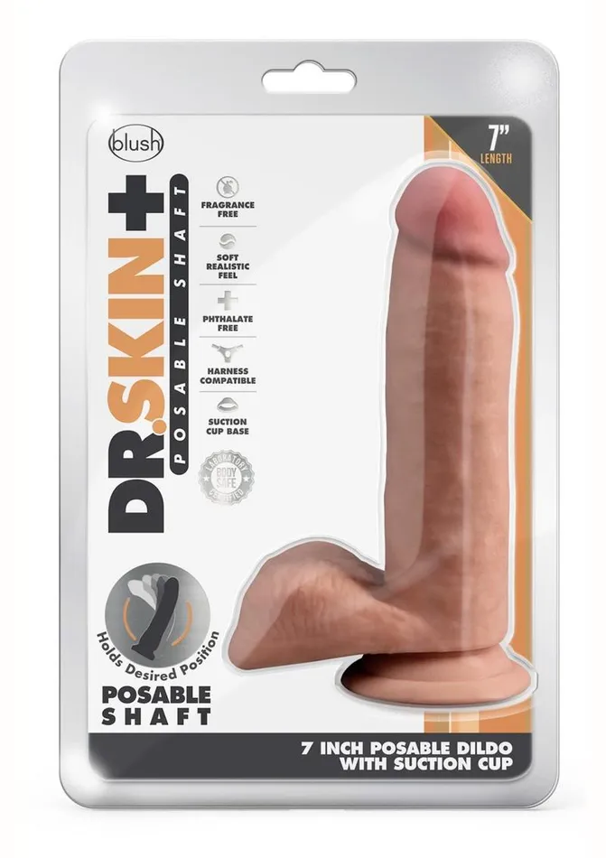 Dr Skin Dr Skin Plus Posable Dildo with Balls and Suction Cup Dildos Dr Skin Dr Skin Plus Posable Dildo with Balls and Suction Cup Dildos