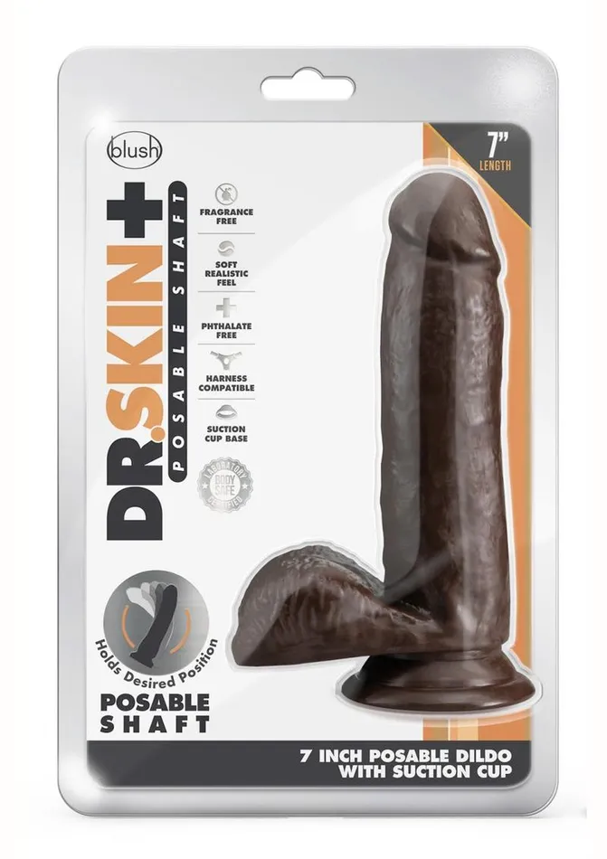 Dr Skin Dr Skin Plus Posable Dildo with Balls and Suction Cup Dildos Dr Skin Dr Skin Plus Posable Dildo with Balls and Suction Cup Dildos