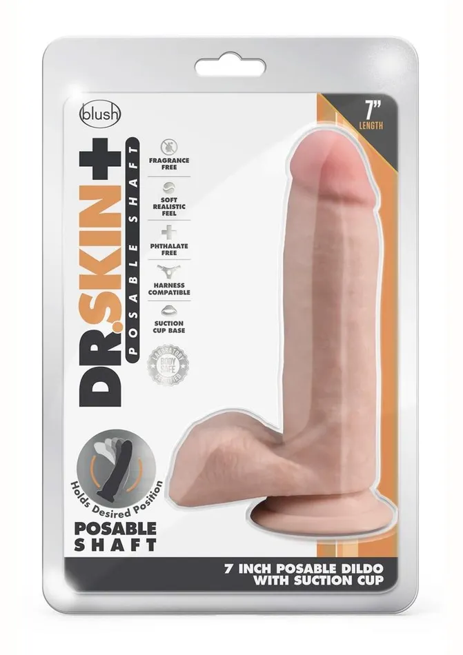 Dr Skin Dr Skin Plus Posable Dildo with Balls and Suction Cup Dildos Dr Skin Dr Skin Plus Posable Dildo with Balls and Suction Cup Dildos