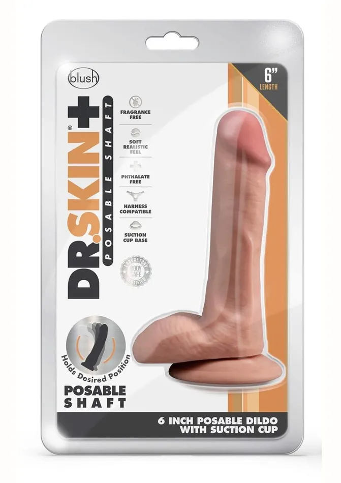Dr Skin Dr Skin Plus Posable Dildo with Balls and Suction Cup Dildos Dr Skin Dr Skin Plus Posable Dildo with Balls and Suction Cup Dildos