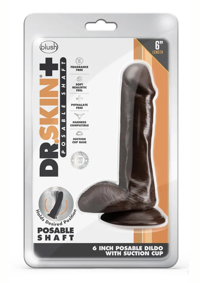 Dr Skin Dr Skin Plus Posable Dildo with Balls and Suction Cup Dildos Dr Skin Dr Skin Plus Posable Dildo with Balls and Suction Cup Dildos