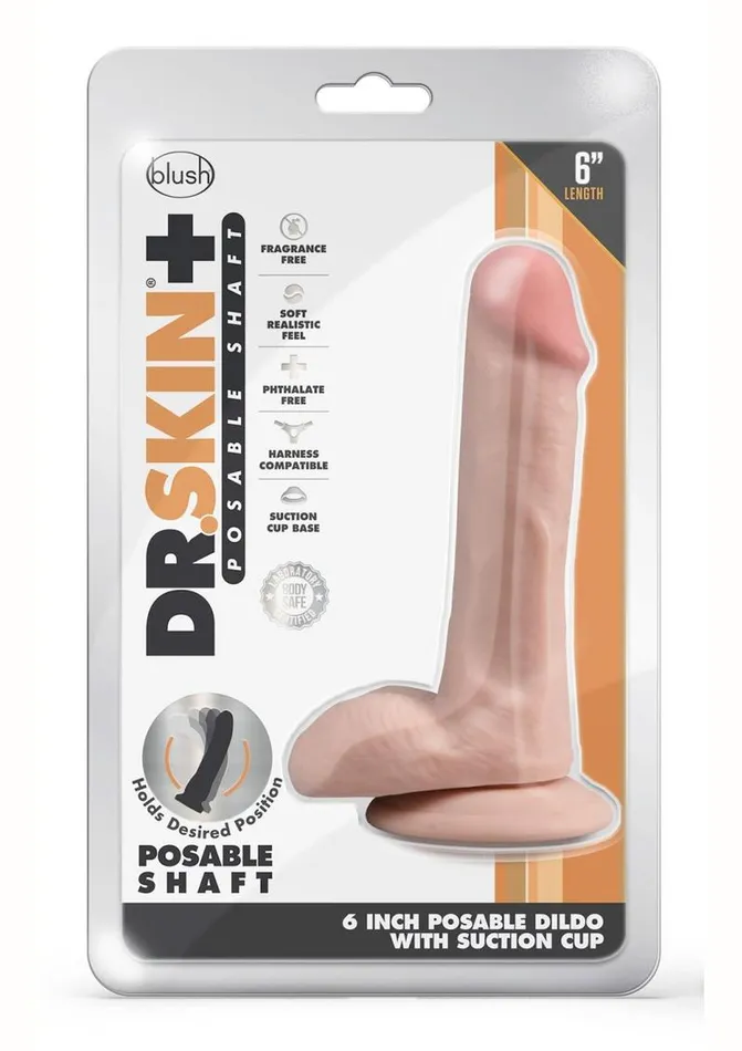 Dr Skin Dr Skin Plus Posable Dildo with Balls and Suction Cup Dildos Dr Skin Dr Skin Plus Posable Dildo with Balls and Suction Cup Dildos