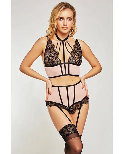 Estrella Lace Stretch Sateen Bra Garter Set iCollection Anal