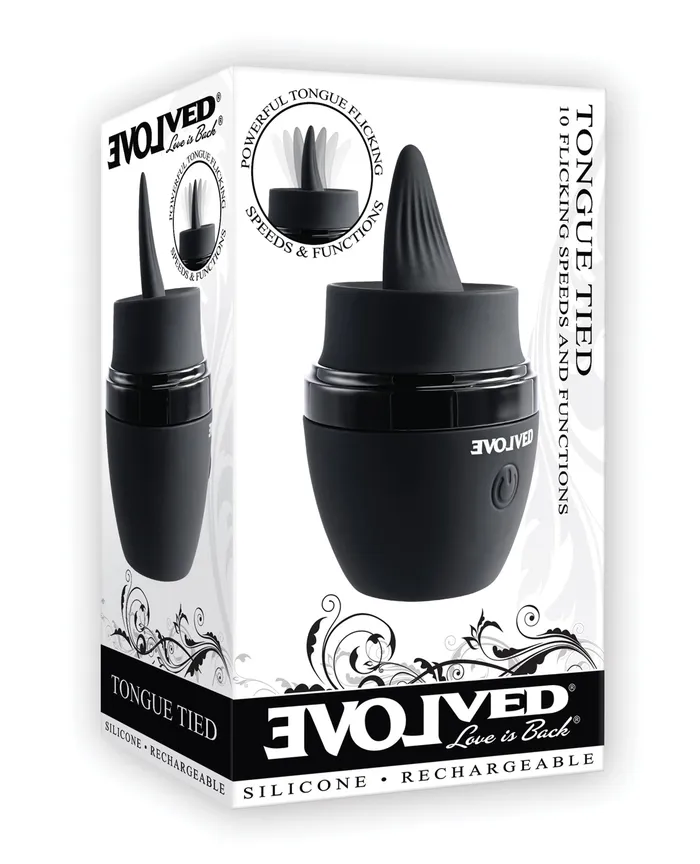 Evolved Tongue Tied Flicking Massager Black Evolved Novelties INC Vibrators Evolved Tongue Tied Flicking Massager Black Evolved Novelties INC Vibrators