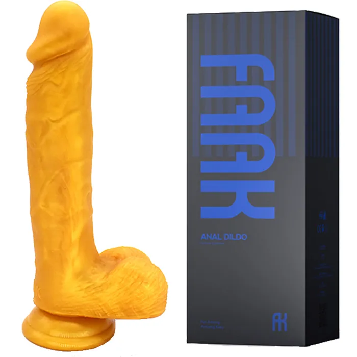 FAAK FAAKG105 23cm Large Realistic Veined Dildo Liquid Silicone Gold Female Sex Toys FAAK FAAKG105 23cm Large Realistic Veined Dildo Liquid Silicone Gold Female Sex Toys