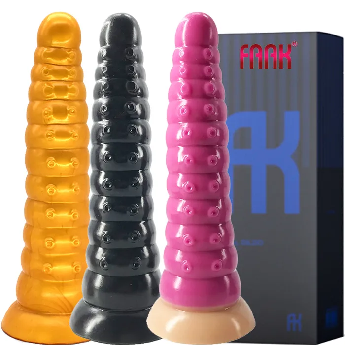 FAAK G121 Large 26cm Dildo Liquid Silicone Ridged Alien Tenticle Anal Plug FAAK Male Sex Toys FAAK G121 Large 26cm Dildo Liquid Silicone Ridged Alien Tenticle Anal Plug FAAK Male Sex Toys