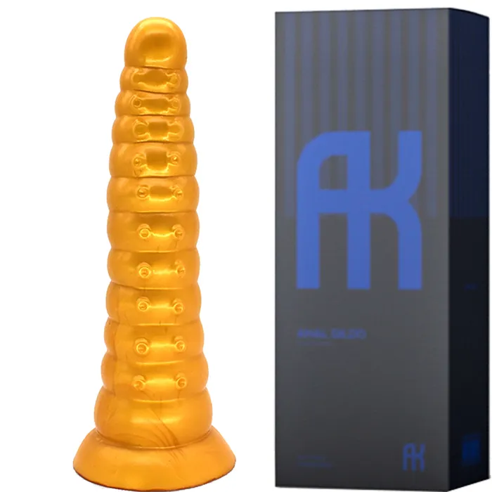 FAAK G121 Large 26cm Dildo Liquid Silicone Ridged Alien Tenticle Anal Plug FAAK Male Sex Toys