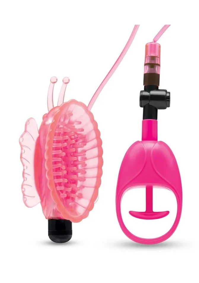 Female Sex Toys Lux Fetish Vibrating Butterfly Pussy Pump with Quick Release Lux Fetish