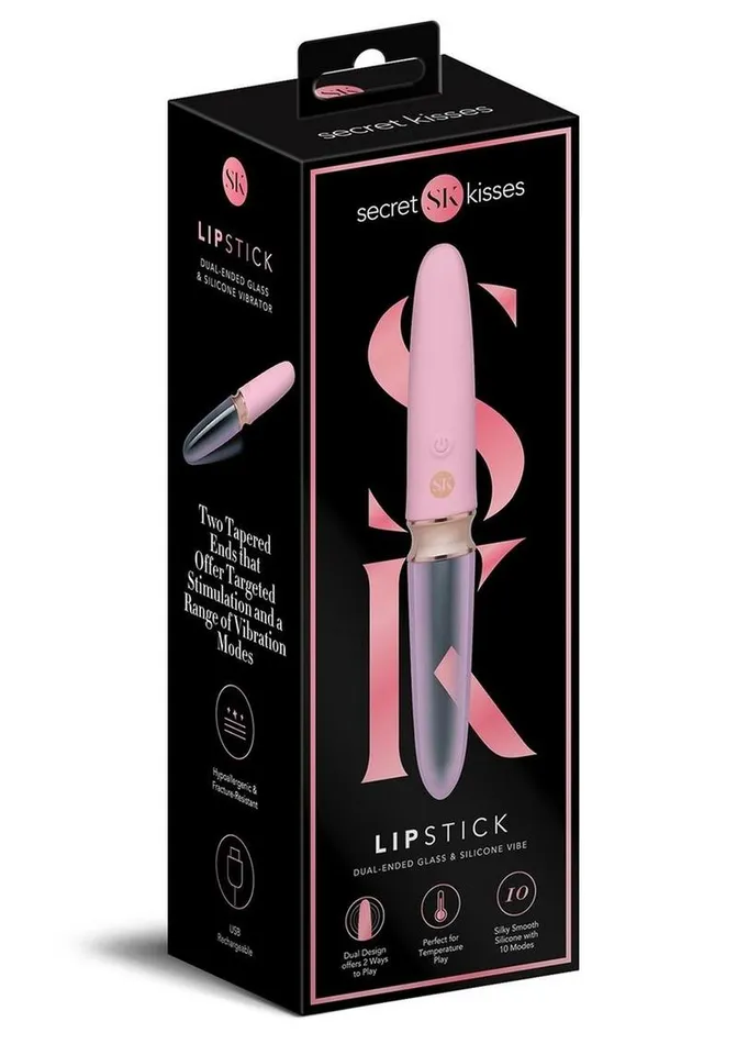 Female Sex Toys Secret Kisses Glass Lipstick Rechargeable Silicone Dual End Vibrator Secret Kisses Female Sex Toys Secret Kisses Glass Lipstick Rechargeable Silicone Dual End Vibrator Secret Kisses