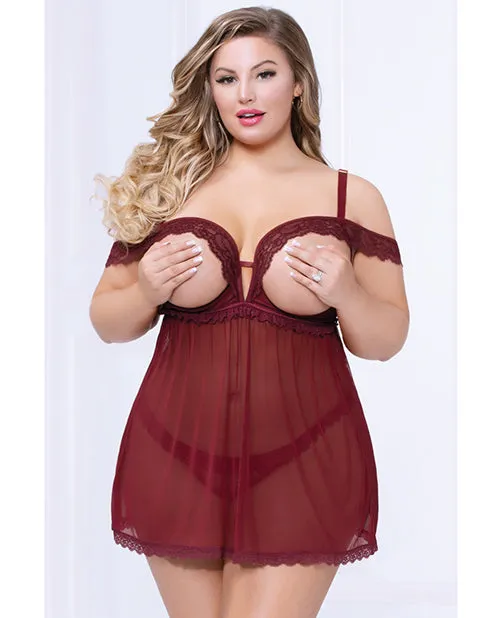 Female Sex Toys Seven Til Midnight Lace Mesh Open Cups Babydoll w Fly Away Back Panty Female Sex Toys Seven Til Midnight Lace Mesh Open Cups Babydoll w Fly Away Back Panty