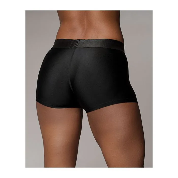 Female Sex Toys Shots America LLC Vibrating Strap On Boxer Black ML
