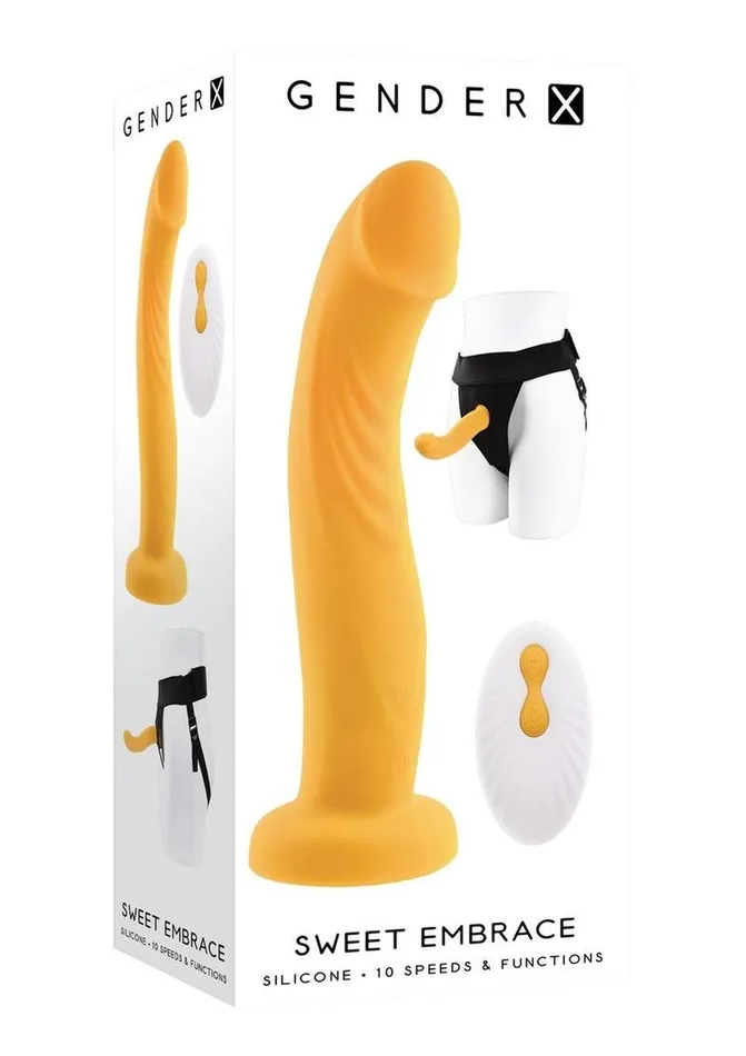 Gender X Sweet Embrace Rechargeable Silicone Dual Vibrating StrapOn with Remote Control Gender X Female Sex Toys Gender X Sweet Embrace Rechargeable Silicone Dual Vibrating StrapOn with Remote Control Gender X Female Sex Toys