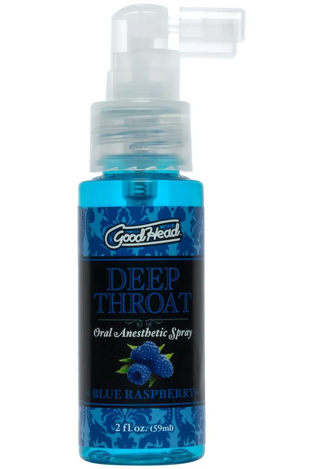 Goodhead Deep Throat Oral Anesthetic Spray Blue Raspberry GoodHead Vibrators Goodhead Deep Throat Oral Anesthetic Spray Blue Raspberry GoodHead Vibrators