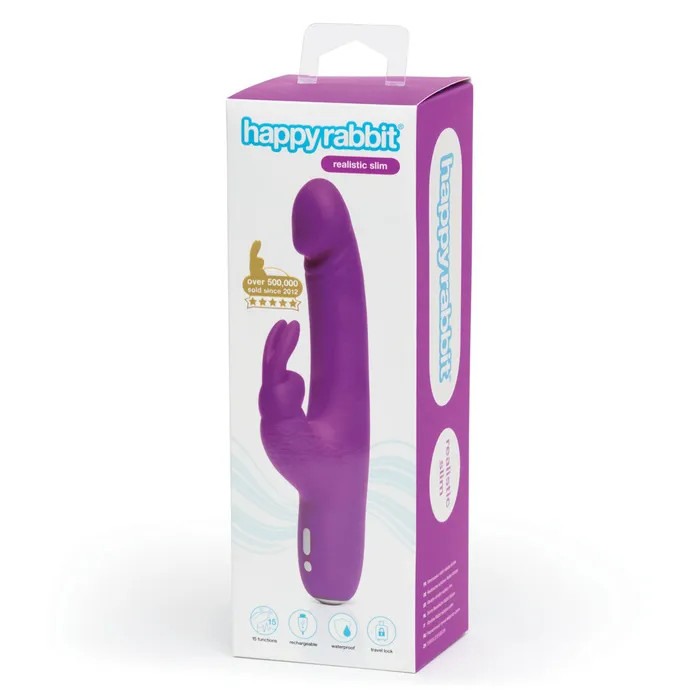 Happy Rabbit Vibrators Happy Rabbit Slimline Realistic Purple Happy Rabbit Vibrators Happy Rabbit Slimline Realistic Purple