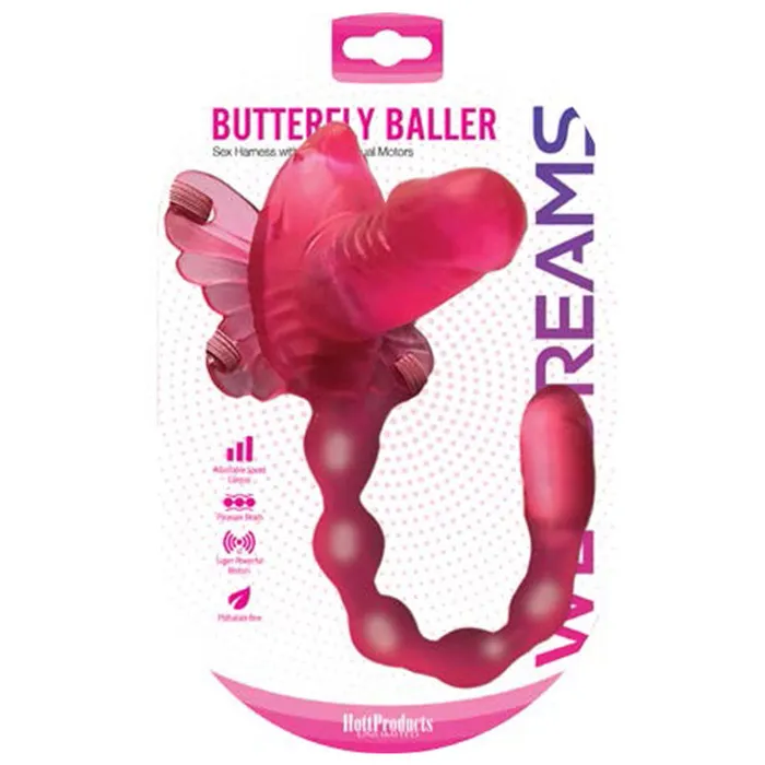 Hott Products Female Sex Toys Wet Dreams Butterfly Baller Sex Harness w Dildo Hott Products Female Sex Toys Wet Dreams Butterfly Baller Sex Harness w Dildo