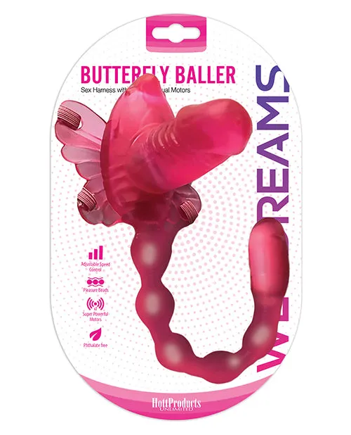 Hott Products Female Sex Toys Wet Dreams Butterfly Baller Sex Harness w Dildo