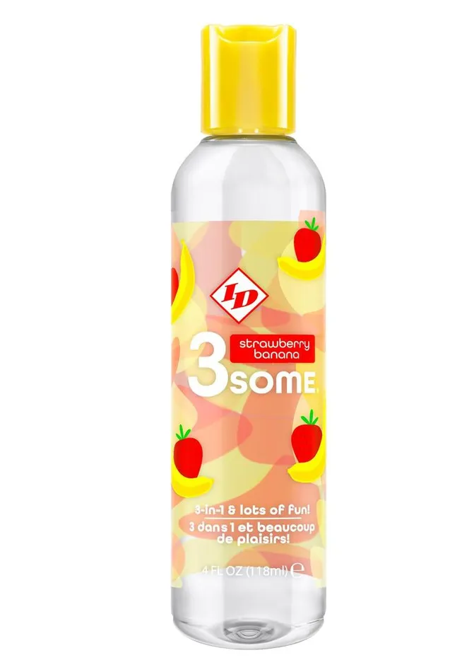 Id 3 Some 3In1 Multi Use Flavored Lubricant Strawberry Banana 3 Some Vibrators