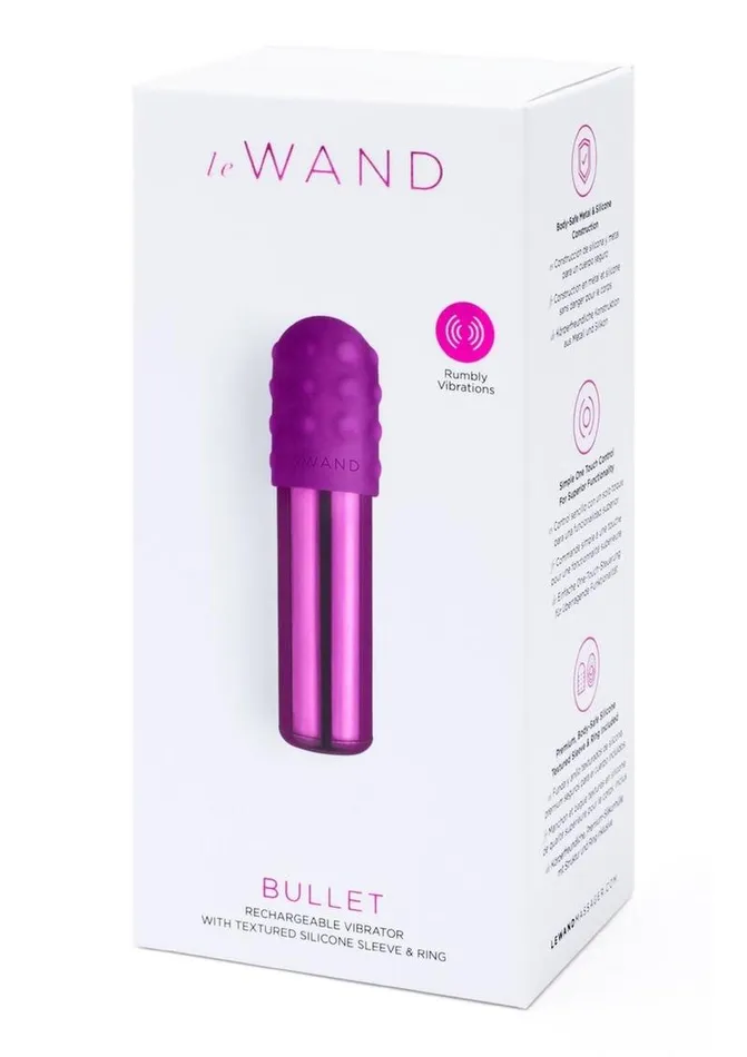 Le Wand Le Wand Bullet Rechargeable Vibrator with Textured Silicone Sleeve and Ring Female Sex Toys Le Wand Le Wand Bullet Rechargeable Vibrator with Textured Silicone Sleeve and Ring Female Sex Toys