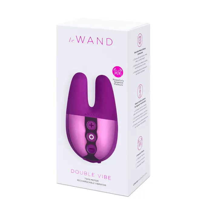 Le Wand Vibrators Le Wand Chrome Double Vibe Dark Cherry