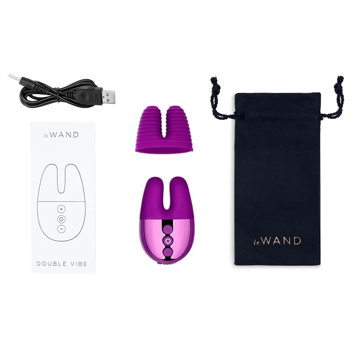 Le Wand Vibrators Le Wand Chrome Double Vibe Dark Cherry