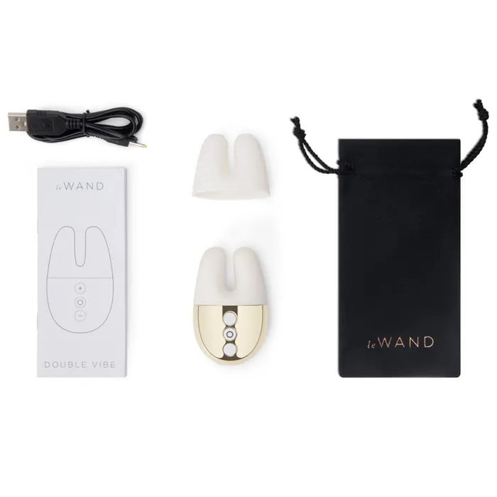 Le Wand Vibrators Le Wand Chrome Double Vibe WhiteGold