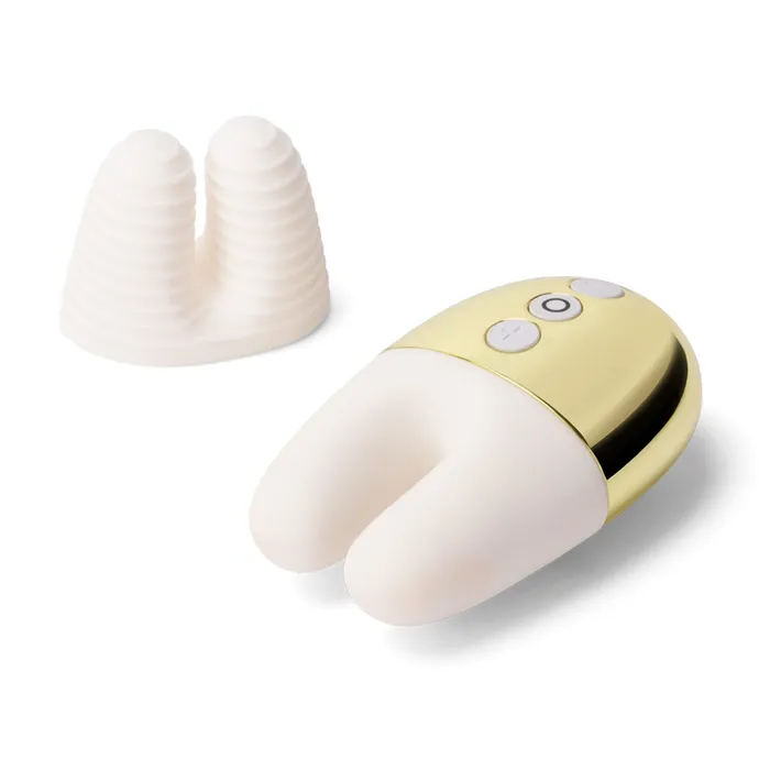 Le Wand Vibrators Le Wand Chrome Double Vibe WhiteGold