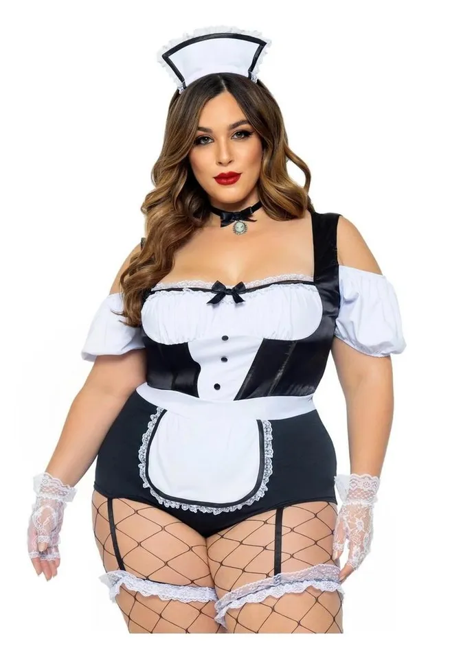 Leg Avenue Foxy Frenchie Garter Bodysuit with Attached Apron Choker and Hat Headband Leg Avenue Male Sex Toys Leg Avenue Foxy Frenchie Garter Bodysuit with Attached Apron Choker and Hat Headband Leg Avenue Male Sex Toys