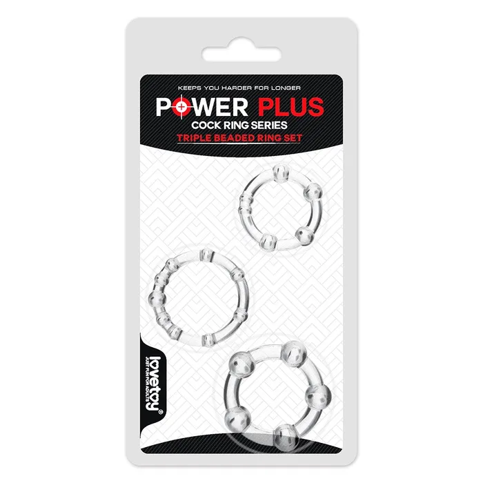 Lovetoy Male Sex Toys Lovetoy Power Plus Power Plus Triple Beaded Ring Set