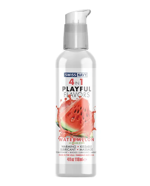 MD Science Lab Female Sex Toys Swiss Navy 4 In 1 Playful Flavors Watermelon 4 oz MD Science Lab Female Sex Toys Swiss Navy 4 In 1 Playful Flavors Watermelon 4 oz