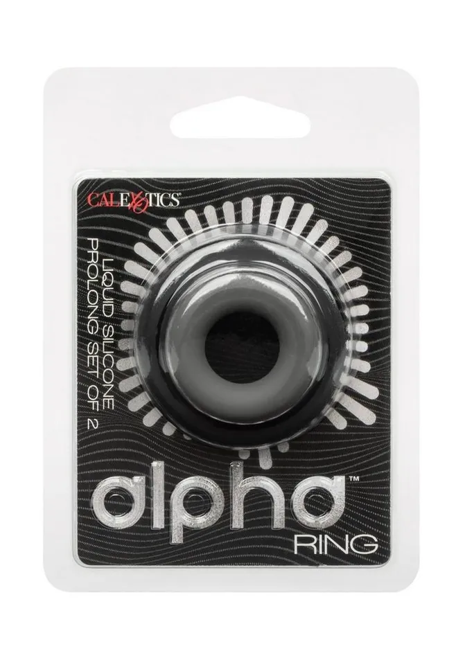 Male Sex Toys Alpha Alpha Liquid Silicone Prolong Cock Ring 2 Piece Set Assorted