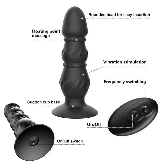 Male Sex Toys BEBUZZED Roger Vibrating Anal Plug Prostate Massager Remote Control Butt