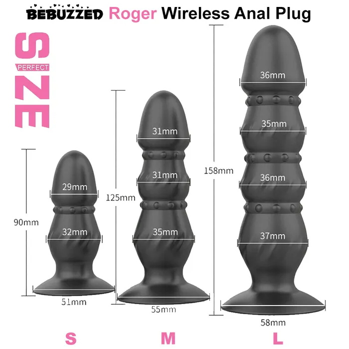Male Sex Toys BEBUZZED Roger Vibrating Anal Plug Prostate Massager Remote Control Butt