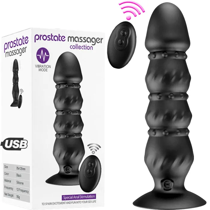 Male Sex Toys BEBUZZED Roger Vibrating Anal Plug Prostate Massager Remote Control Butt