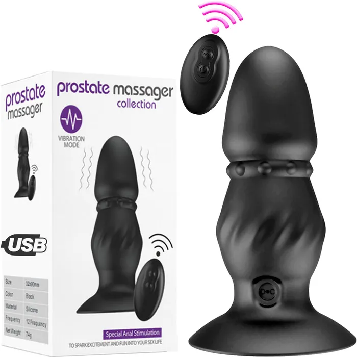 Male Sex Toys BEBUZZED Roger Vibrating Anal Plug Prostate Massager Remote Control Butt