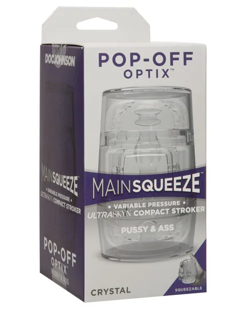Male Sex Toys Doc Johnson Main Squeeze Pop Off Optix Clear Stroker