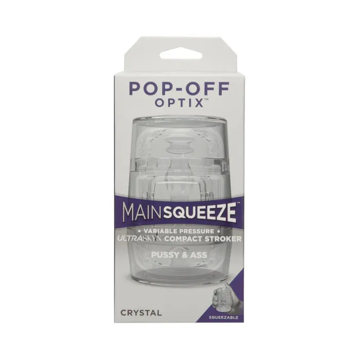 Male Sex Toys Doc Johnson Main Squeeze Pop Off Optix Clear Stroker