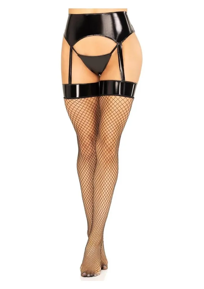 Male Sex Toys Leg Avenue Leg Avenue Vinyl Garter Belt with Attached Fishnet Stockings and Matching GString Panties Male Sex Toys Leg Avenue Leg Avenue Vinyl Garter Belt with Attached Fishnet Stockings and Matching GString Panties